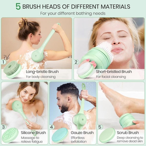 5-in-1 Waterproof Electric Back Scrubber & Body Brush